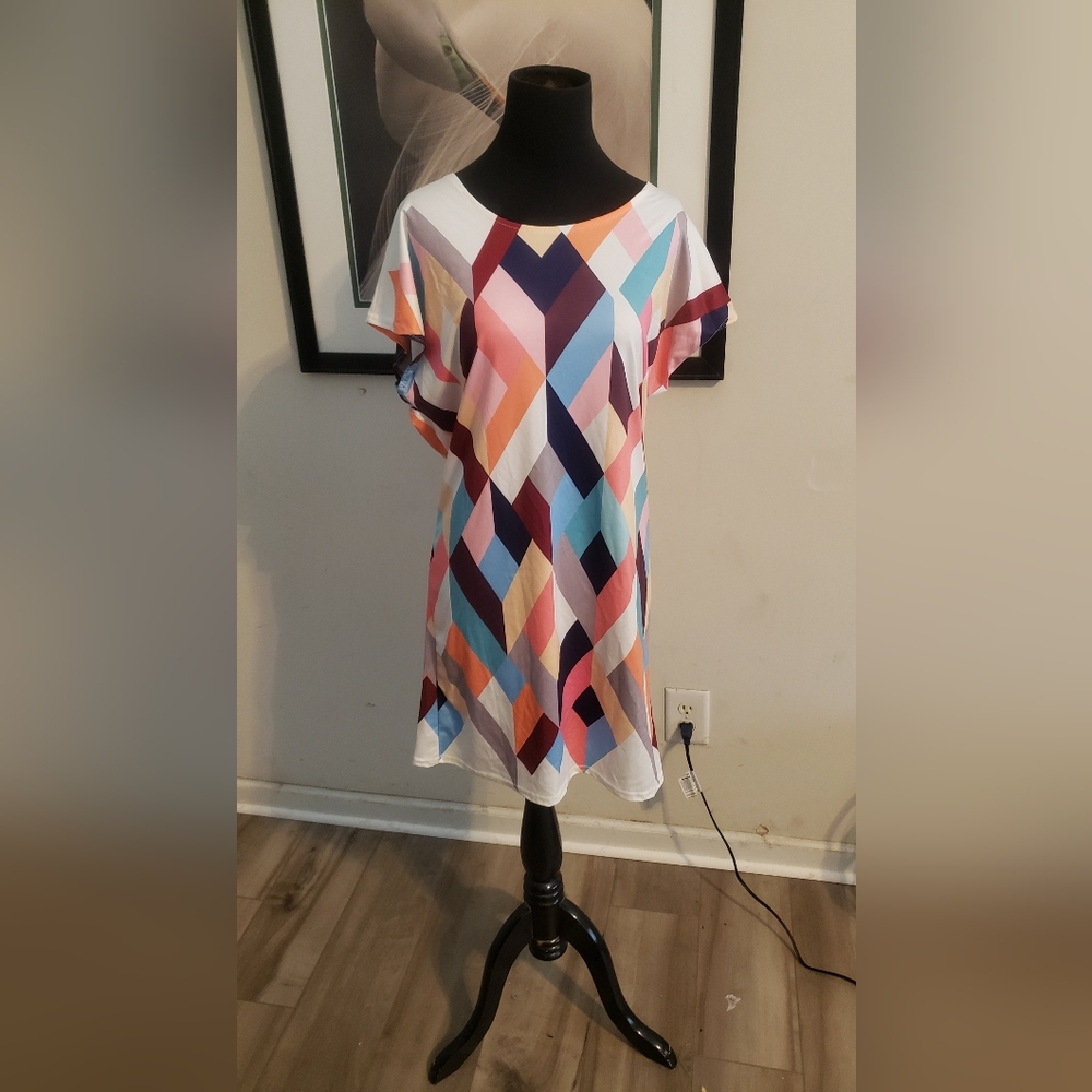 Geometric Multicolor Dress